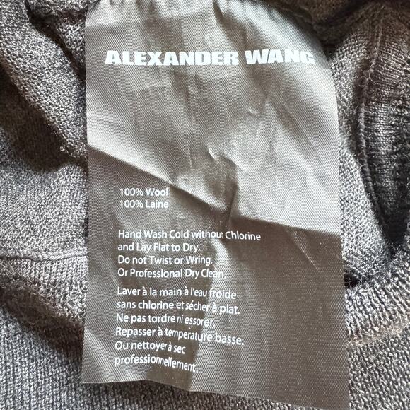Alexander Wang Womens Knit Sleeveless Tunic Top Sz M 100% Wool Asymmetrical Gray - Picture 3 of 6